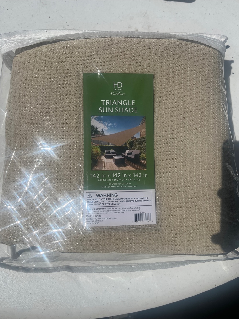 HD Designs Triangle Sun Shade - Beige